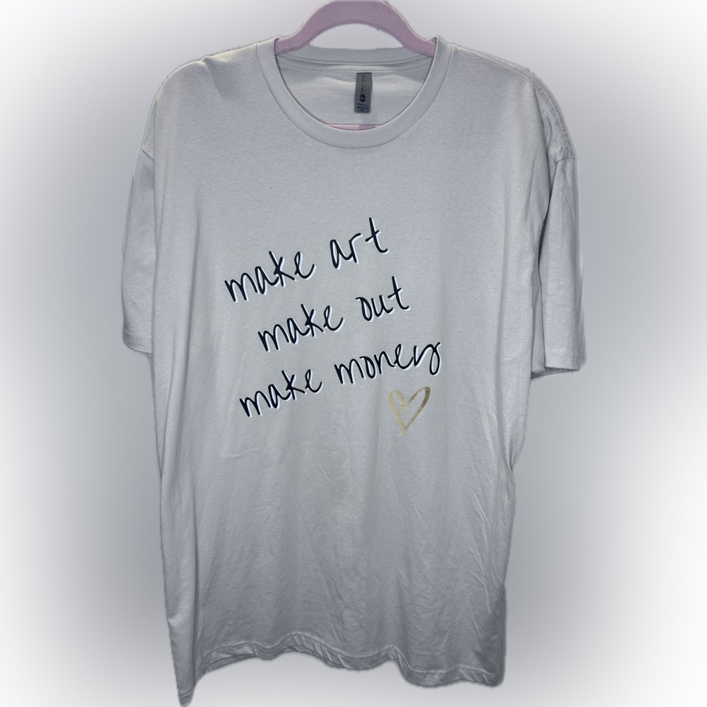Beige Graphic Make Art Make Out Make Money New Xl View 3
